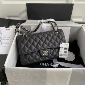 Chanel Classic 11.12 Handbag Caviar Silver Hardware