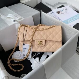 Chanel Small Classic Handbag Caviar Gold Hardware