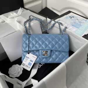 Chanel Small Classic Handbag Silver Hardware