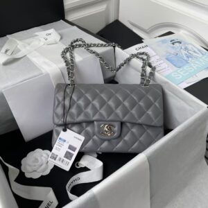 Chanel Small Classic Handbag Silver Hardware