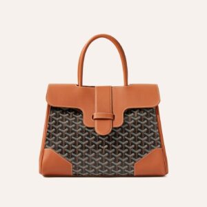 Goyard Saigon Tote Black & Brown Goyardine Canvas Palladium Hardware