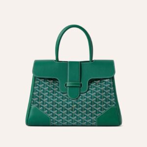 Goyard Saigon Tote Green Goyardine Canvas Palladium Hardware