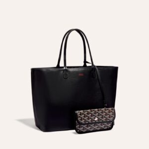 Goyard Goyardine Black Anjou PM Reversible Tote Bag Palladium Hardware