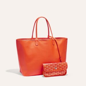 Goyard Goyardine Orange Anjou PM Reversible Tote Bag Palladium Hardware