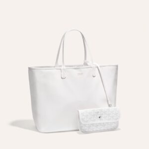 Goyard Goyardine White Anjou PM Reversible Tote Bag Palladium Hardware