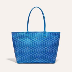 Goyard Artois Tote MM Sky Blue Goyardine Canvas & Chevroches Calfskin Palladium Hardware