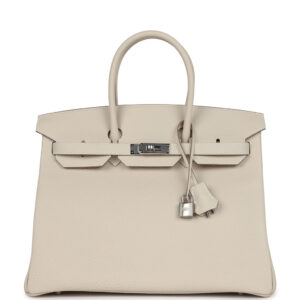 Hermès Birkin 35 Craie Togo Palladium Hardware