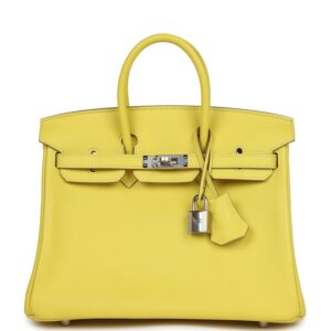 Hermès Birkin 25 Lime Swift Palladium Hardware