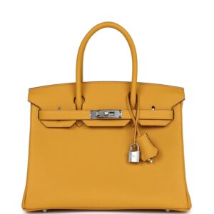 Hermès Birkin 30 Jaune Ambre Togo Palladium Hardware