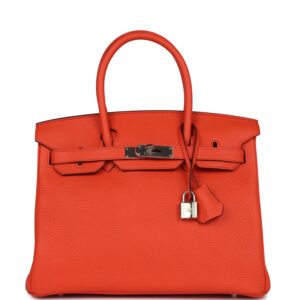 Hermès Birkin 30 Rouge Pivoine Clemence Palladium Hardware