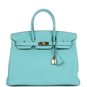 Hermès Birkin 35 Bleu Atoll Togo Gold Hardware