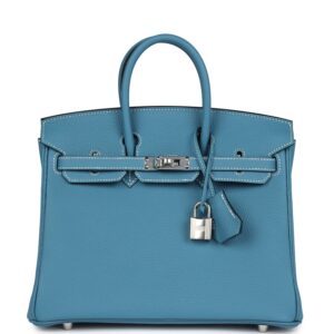 Hermès Birkin 25 Blue Jean Togo Palladium Hardware