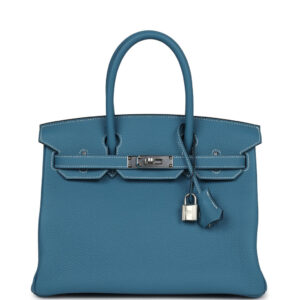 Hermès Birkin 30 Blue Jean Togo Palladium Hardware