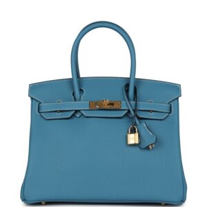 Hermès Birkin 30 Blue Jean Togo Gold Hardware