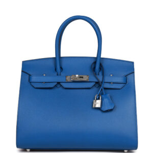 Hermès Birkin Sellier 30 Bleu France Epsom Palladium Hardware