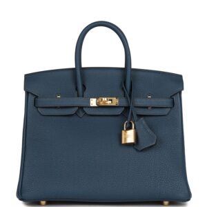 Hermès Birkin 25 Bleu De Prusse Togo Gold Hardware