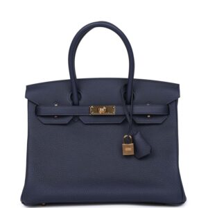 Hermès Birkin 30 Bleu Nuit Togo Gold Hardware