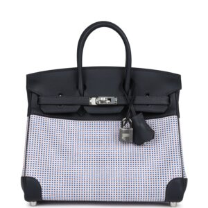 Hermès Birkin Quadrille 25 Caban Swift and Toile Palladium Hardware