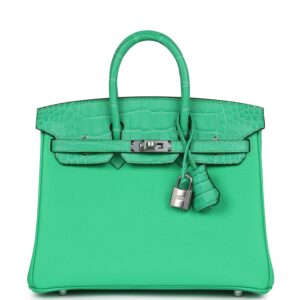 Hermès Birkin 25 Vert Comics Togo and Matte Alligator Touch Palladium Hardware