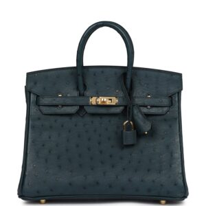 Hermès Birkin 25 Vert Cypres Ostrich Gold Hardware