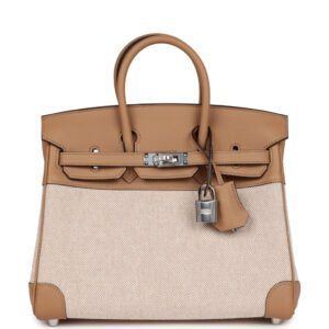 Hermès Birkin 25 Toile H and Chai Swift Palladium Hardware