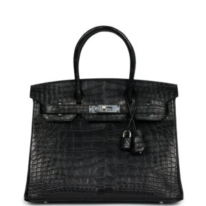 Hermès Birkin 30 Black Matte Alligator Palladium Hardware