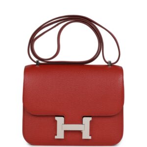Hermès Constance 18 Brique Verso Chevre Mysore Palladium Hardware