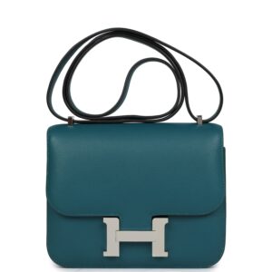 Hermès Constance 18 Vert Bosphore Evercolor Palladium Hardware