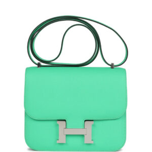 Hermès Constance 18 Vert Comics Epsom Palladium Hardware