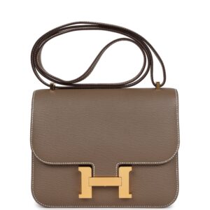 Hermès Constance 18 Etoupe Chevre Mysore Gold Hardware