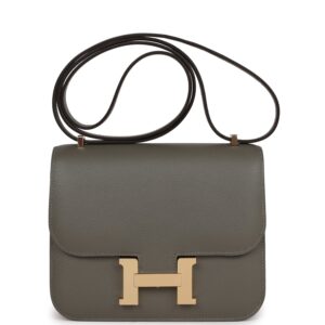 Hermès Constance 18 Gris Meyer Verso Evercolor Permabrass Hardware
