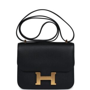 Hermès Constance 18 Black Epsom Gold Hardware