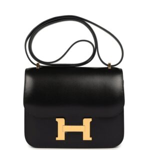 Hermès Constance 18 Black Box Gold Hardware