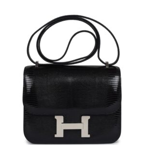 Hermès Constance 18 Black Varanus Salvator Lizard Palladium Hardware