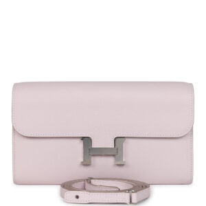 Hermès Constance Wallet To Go Mauve Pale Evercolor Palladium Hardware