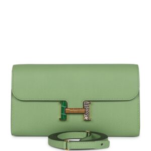 Hermès Constance Wallet To Go Vert Criquet Epsom Marquette Gold Hardware