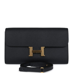 Hermès Constance Wallet To Go Black Epsom Gold Hardware