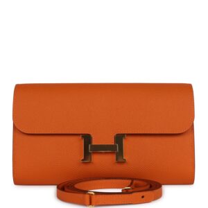 Hermès Constance Wallet To Go Orange Epsom Gold Hardware