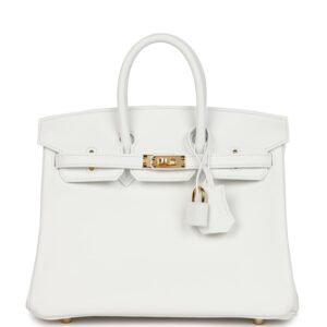 Hermès Birkin 25 New White Swift Gold Hardware