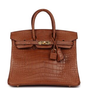 Hermès Birkin 25 Gold Matte Alligator Gold Hardware