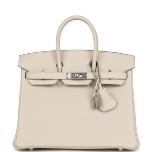 Hermès Birkin 25 Craie Togo Palladium Hardware