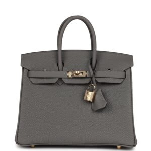 Hermès Birkin 25 Gris Meyer Togo Permabrass Hardware