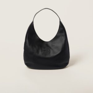 Nappa leather hobo bag