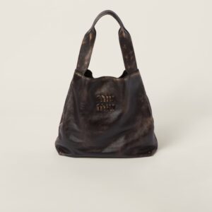 Nappa hobo bag with logo