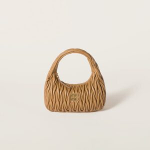 Regular wander matelassé nappa leather hobo bag