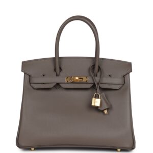 Hermès Birkin 30 Etain Epsom Gold Hardware