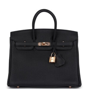Hermès Birkin 25 Black Togo Rose Gold Hardware