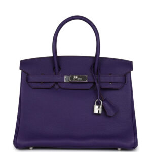 Hermès Birkin 30 Iris Clemence Palladium Hardware