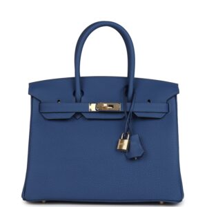Hermès Birkin 30 Bleu Tie Togo Permabrass Hardware