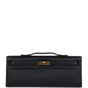 Hermès Kelly Cut Black Swift Gold Hardware